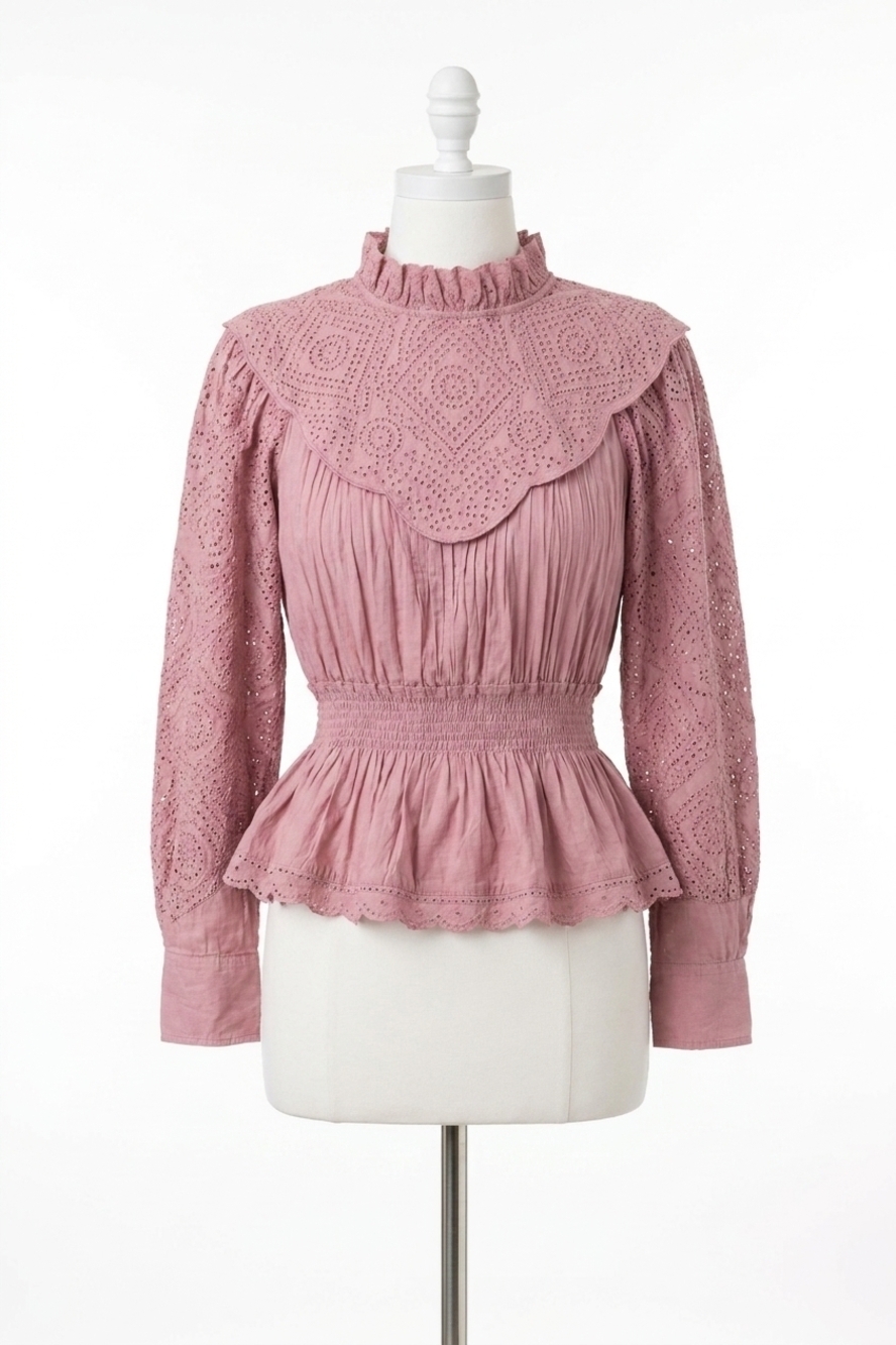NEW SEA vienne eyelet top in lilac